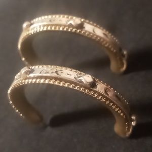 Vintage Gold & silver tone earrings hoops .